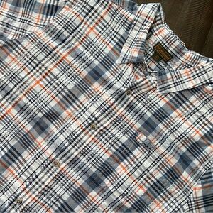 Boulder Creek Mens Button Up Shirt 3XL Big Gray 100% Cotton Pockets Short Sleeve